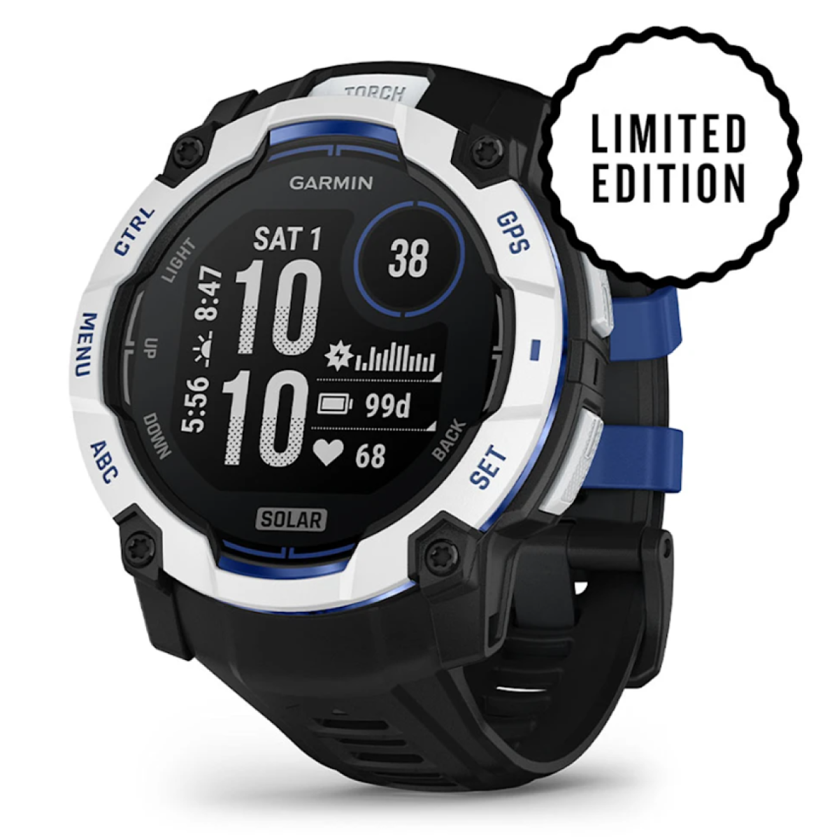 Garmin 010-02935-43 Instinct 3 Solar 本我系列 GPS 太陽能智慧腕錶 (50mm) (鵝卵石白)